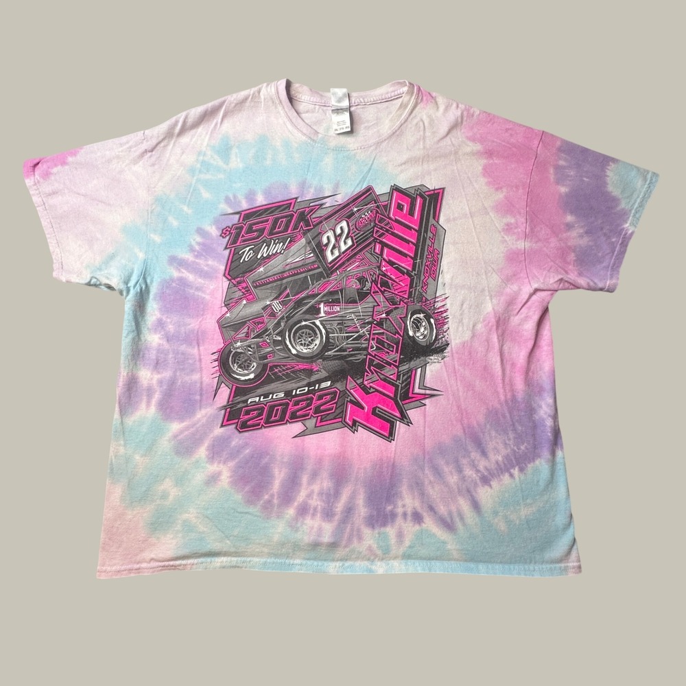 Colortone T-Shirt Mens 2XL Knoxville Nationals 2022 Tie Dye Sprint Car Racing